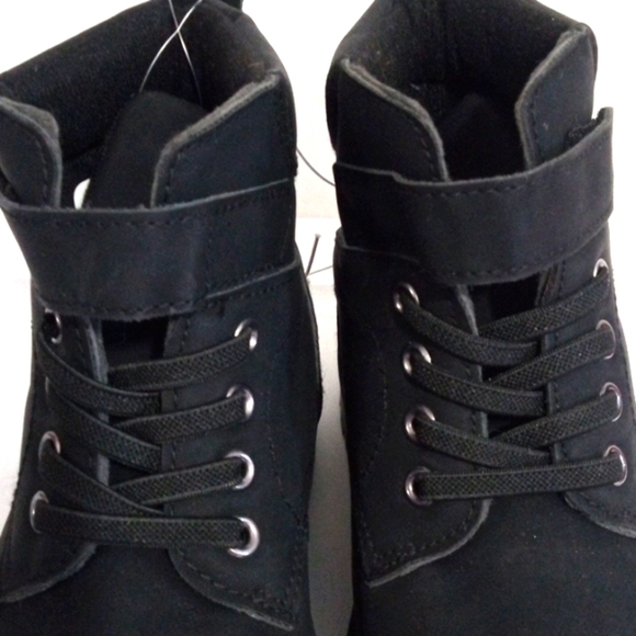 US SPORT OUTDOOR BLACK LACE UP HIGH TOP HIKING BOOTS BOYS SIZE 1 NWT - Picture 7 of 11